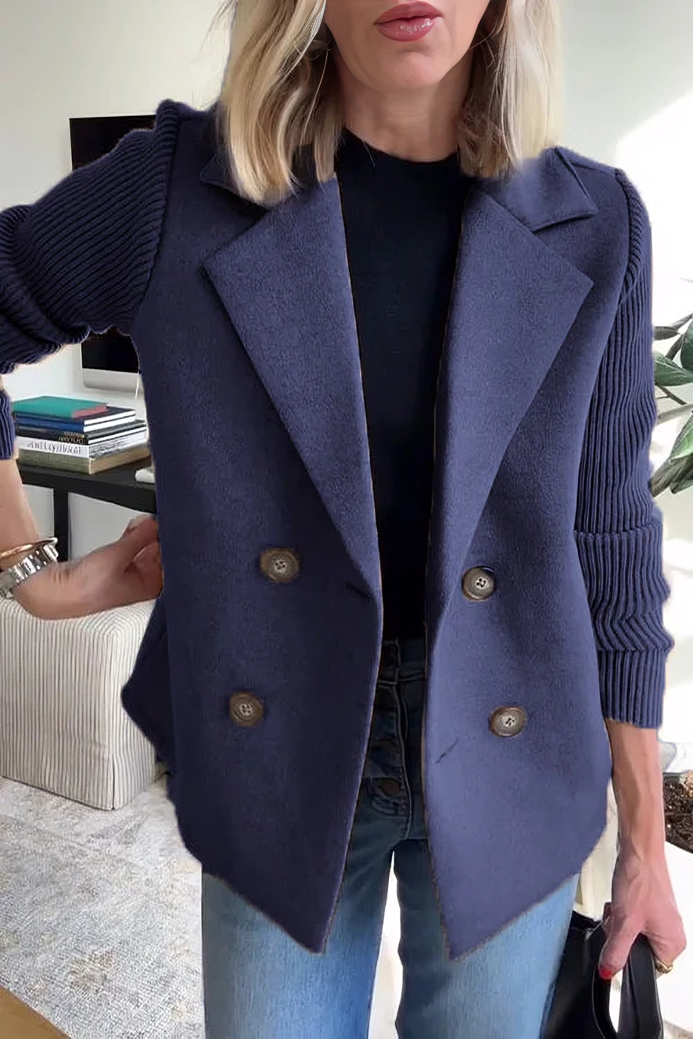 Camela™ Blazer à Manches Tricotées