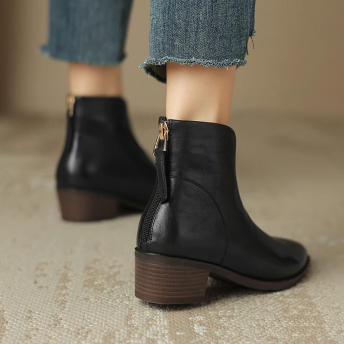 Maison La Veine™ | Bottines à Talon Bas en Luxe