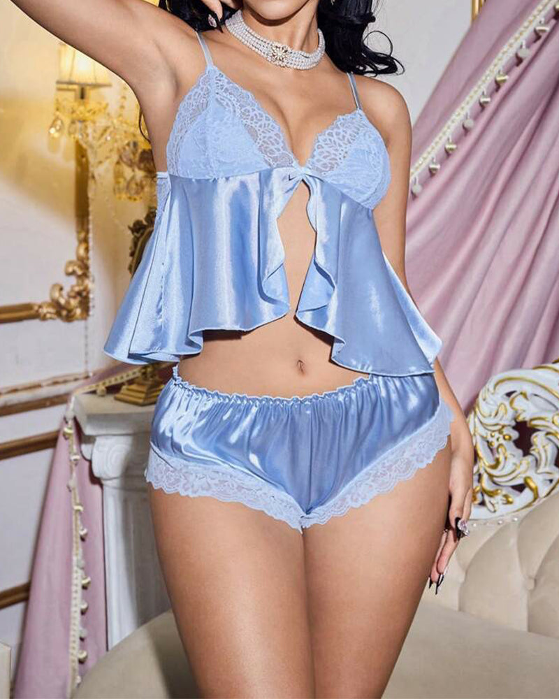Maison La Veine™ | Pyjama de Luxe pour Femmes avec Détails en Dentelle et Volants