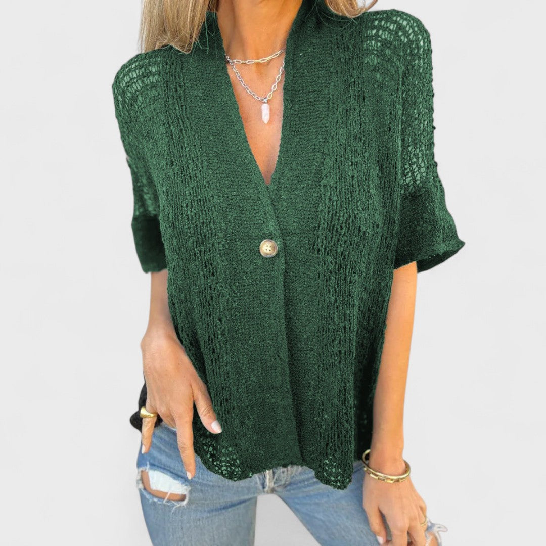 Maison La Veine™ | Haut Uni Femme avec Bouton