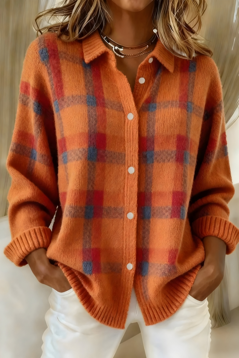 Maison La Veine™ | Cardigan en Tricot Doux à Carreaux