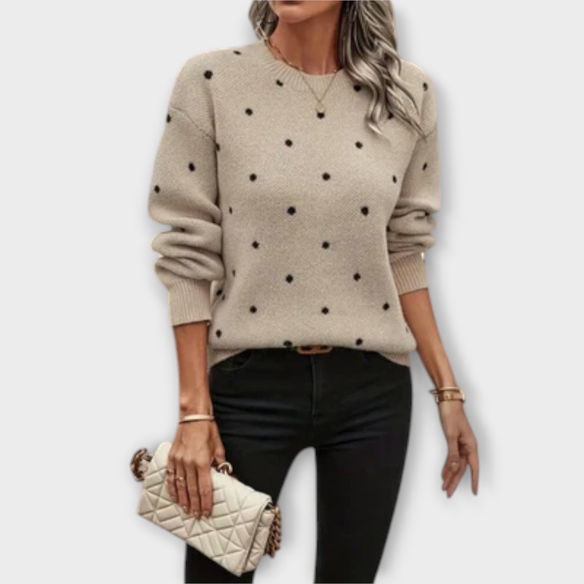 Maison La Veine™ | Pull Décontracté à Pois Longs
