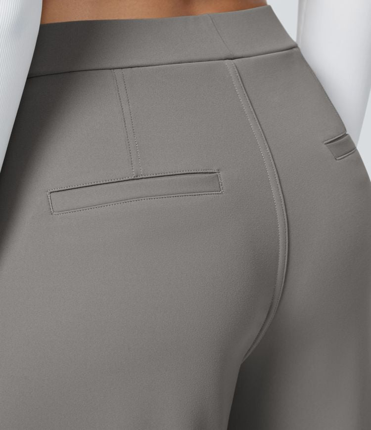 Maison La Veine™ | Pantalon Tailleur Taille Haute Plissé Poches Latérales Jambe Droite
