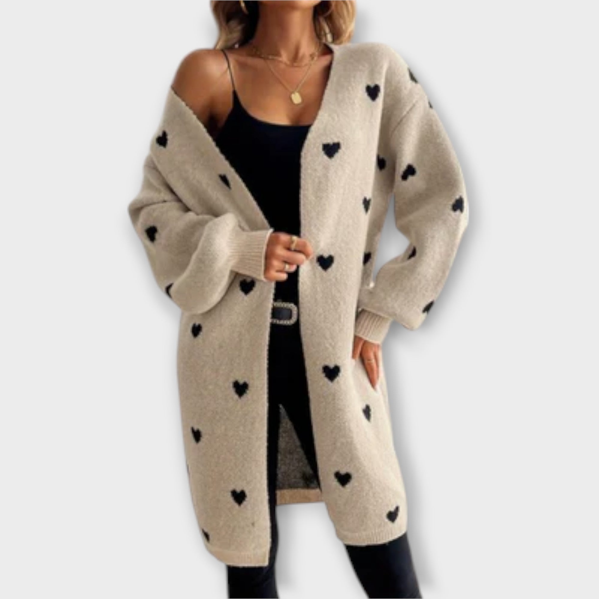 Maison La Veine™ | Cardigan à Motif Cœur Élégant
