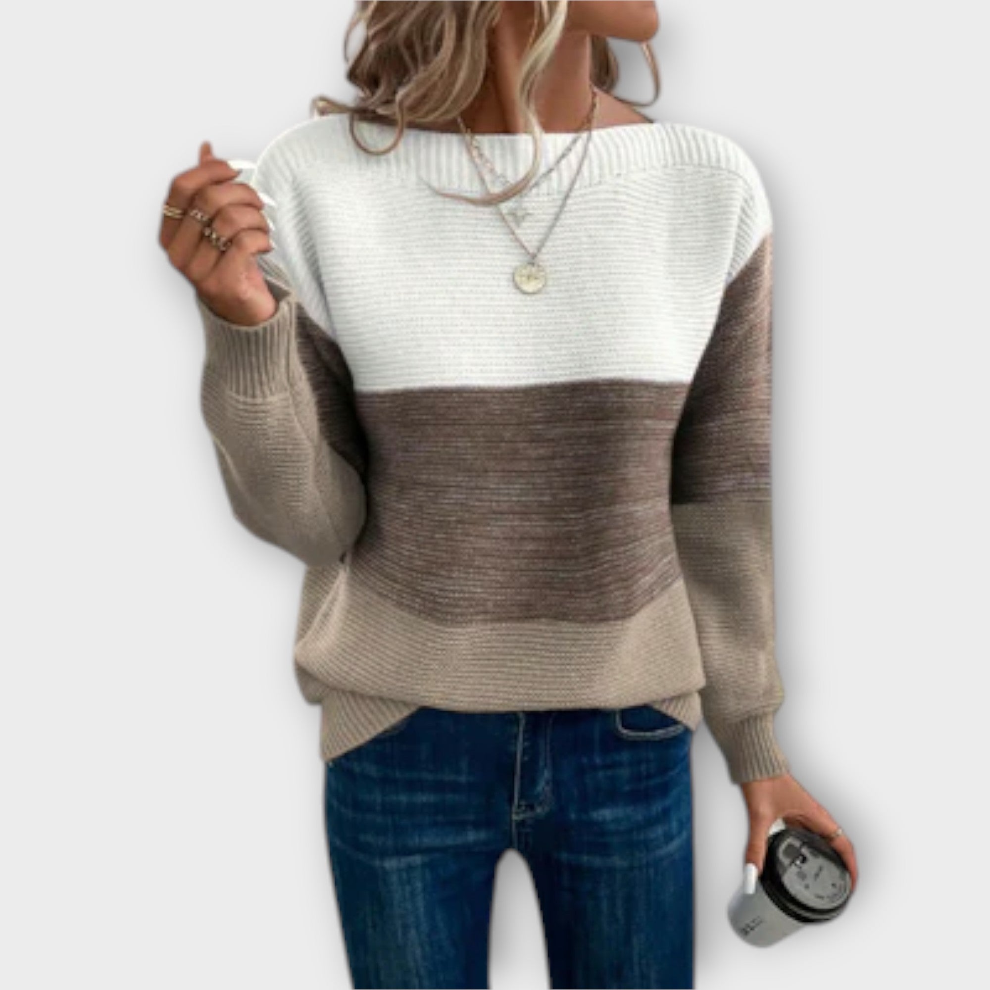Maison La Veine™ | Pull Patchwork Élégant Trois Couleurs