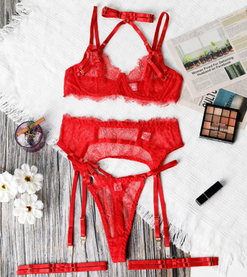 Maison La Veine™ | Ensemble de lingerie en dentelle Midnight Élégante