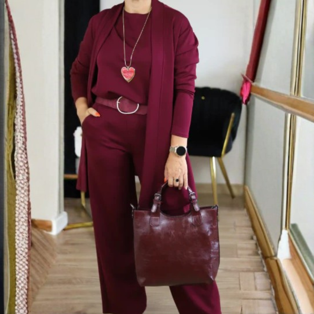 Gabriel | Ensemble de 3 Pièces avec Cardigan Long