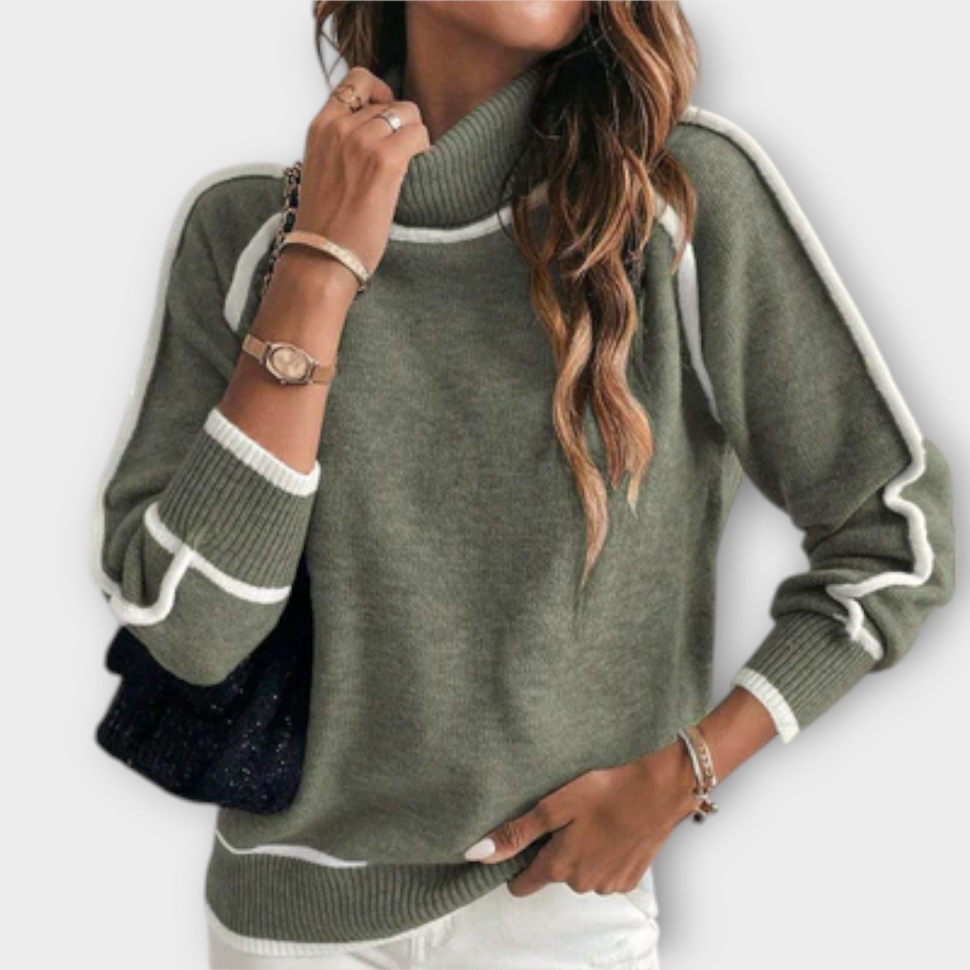 Maison La Veine™ | Pull en Lin Olive Luxe