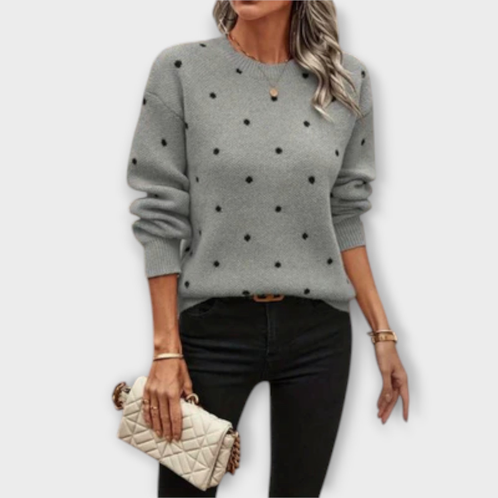 Maison La Veine™ | Pull Décontracté à Pois Longs