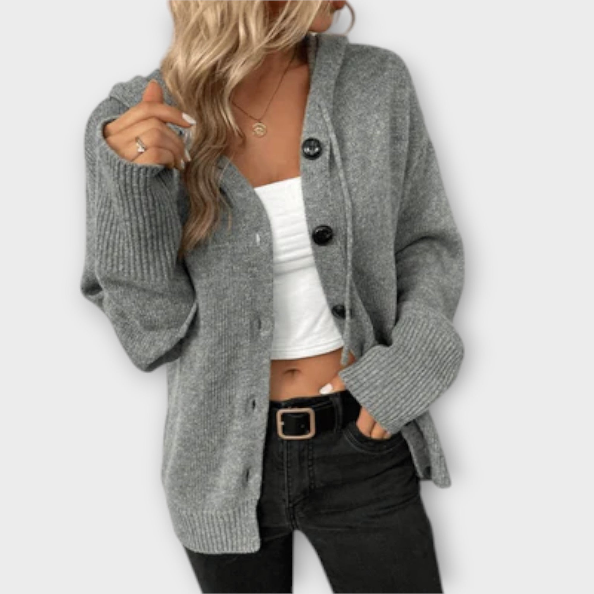 Maison La Veine™ | Cardigan Tricoté avec Boutons Brittan