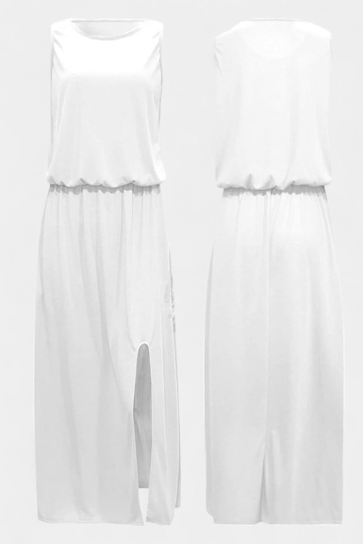 Dianne Robe Ample Sans Manches avec Fente Latérale