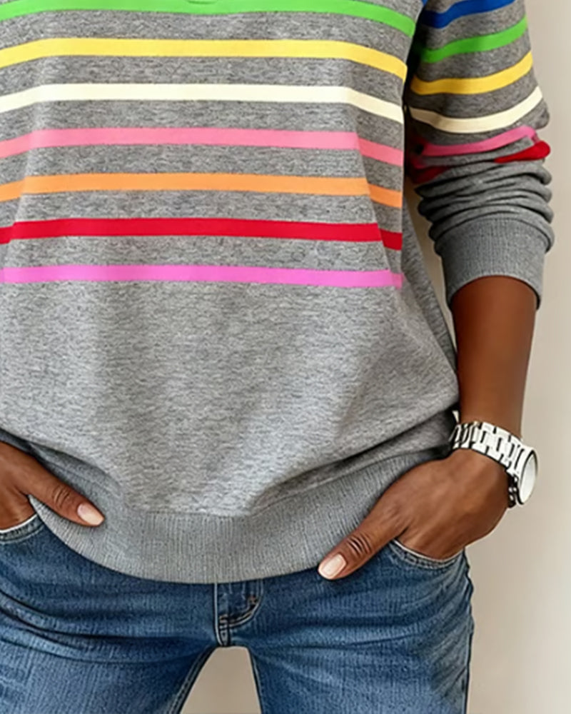MARIE | PULL RAYÉ ÉLÉGANT À COL ZIPPÉ POUR UN STYLE CONFORTABLE AU QUOTIDIEN