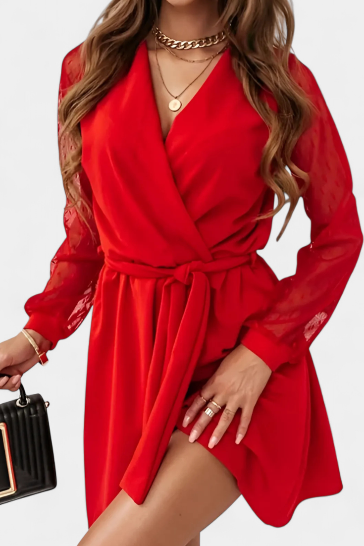 Calandra Robe Mini à Décolleté Structuré et Silhouette Cintrée
