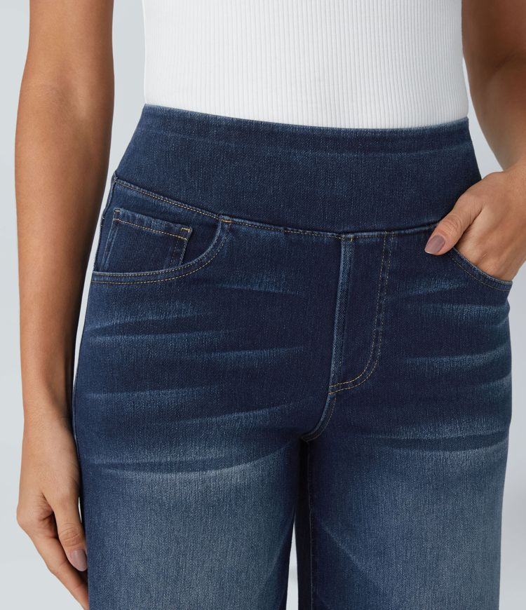 Maison La Veine™ | High Waisted Pockets Baggy Wide Leg Washed Casual Jeans