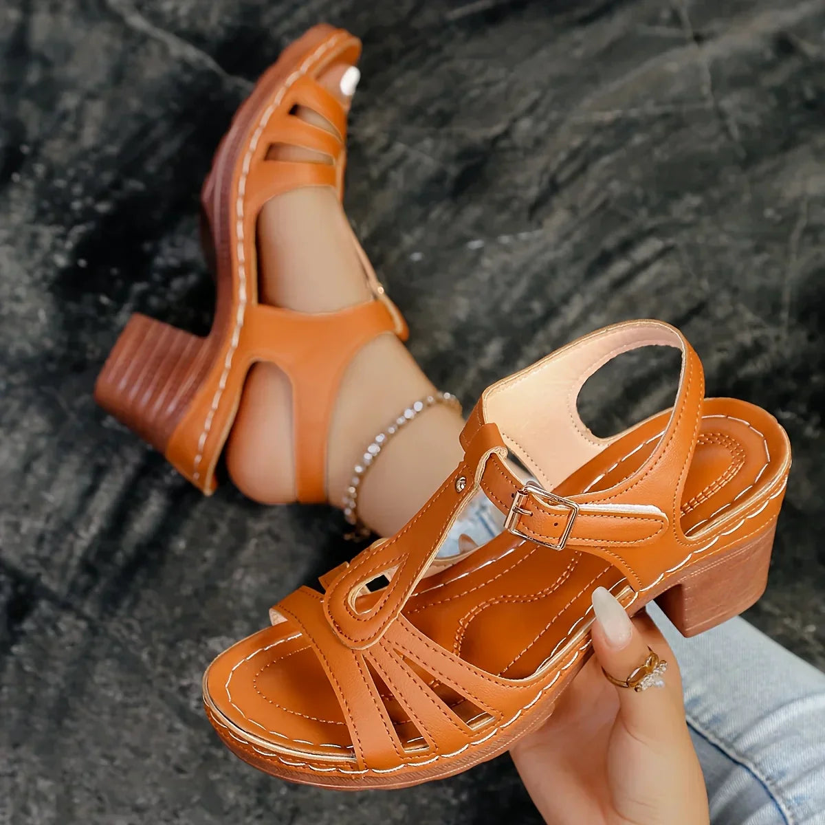 Maison La Veine™ | Sandales orthopédiques à la mode avec semelle plateforme épaisse
