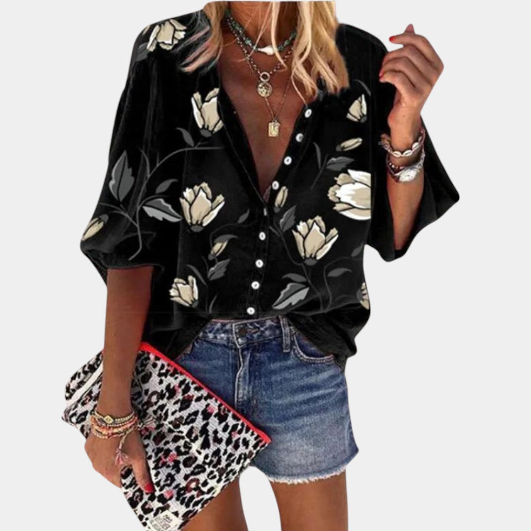 Maison La Veine™ | Blouse d'Été Imprimé Floral Mila