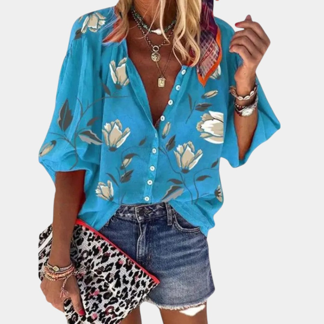 Maison La Veine™ | Blouse d'Été Imprimé Floral Mila