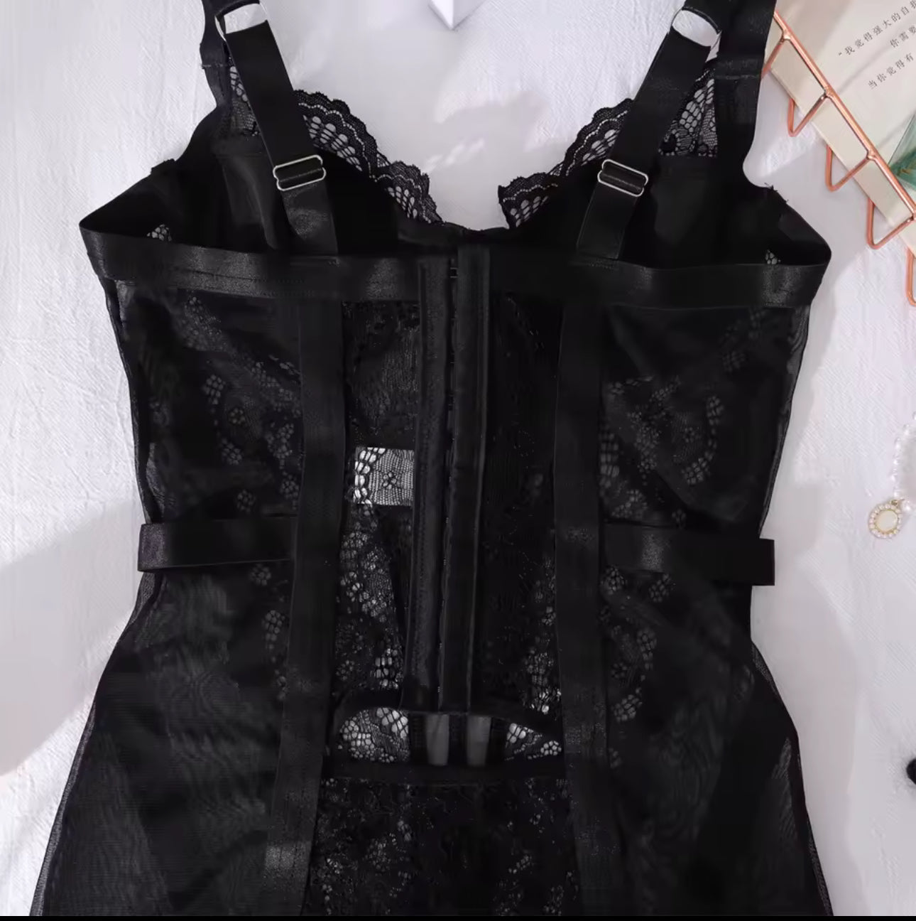 Maison La Veine™ | Chemise de Nuit Satinée Noire Mirage