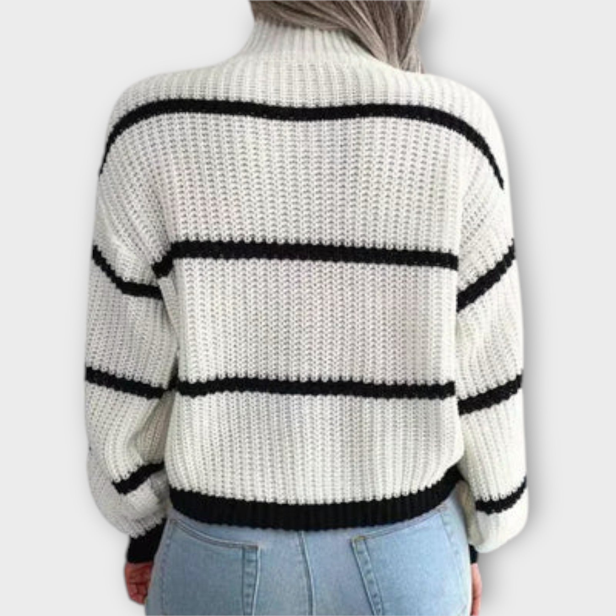 Maison La Veine™ | Pull Col Montant Rayé