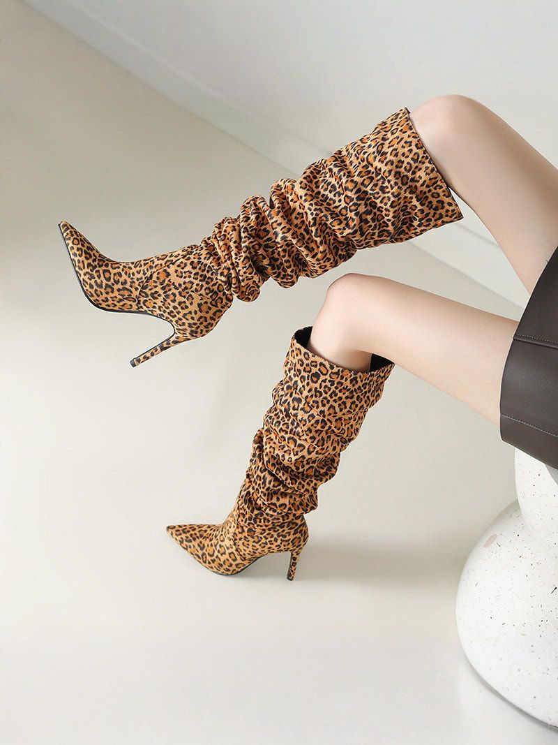 Maison La Veine™ | Bottines Élégantes en Velours au-Dessus du Genou