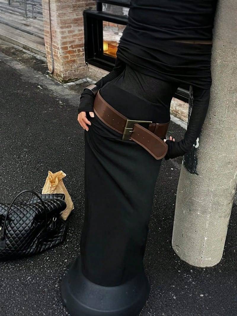 Maison La Veine™ | Ceinture Rétro En Cuir Pu — Largeur 7,5 Cm Avec Boucle Métallique