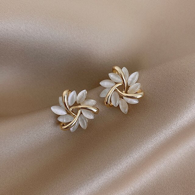 Maison La Veine™ | Boucles Luxe Opale Blanche