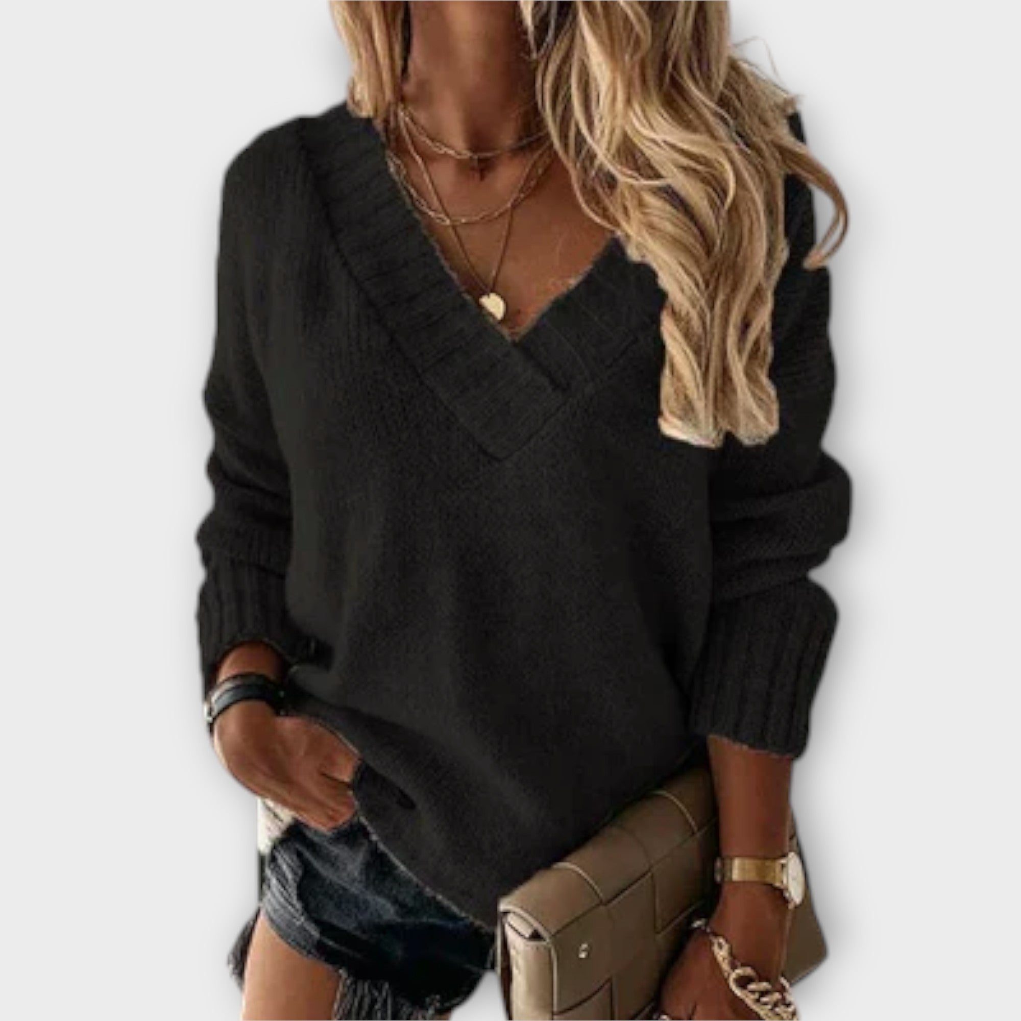 Maison La Veine™ | Pull V-Cou Doux Jane
