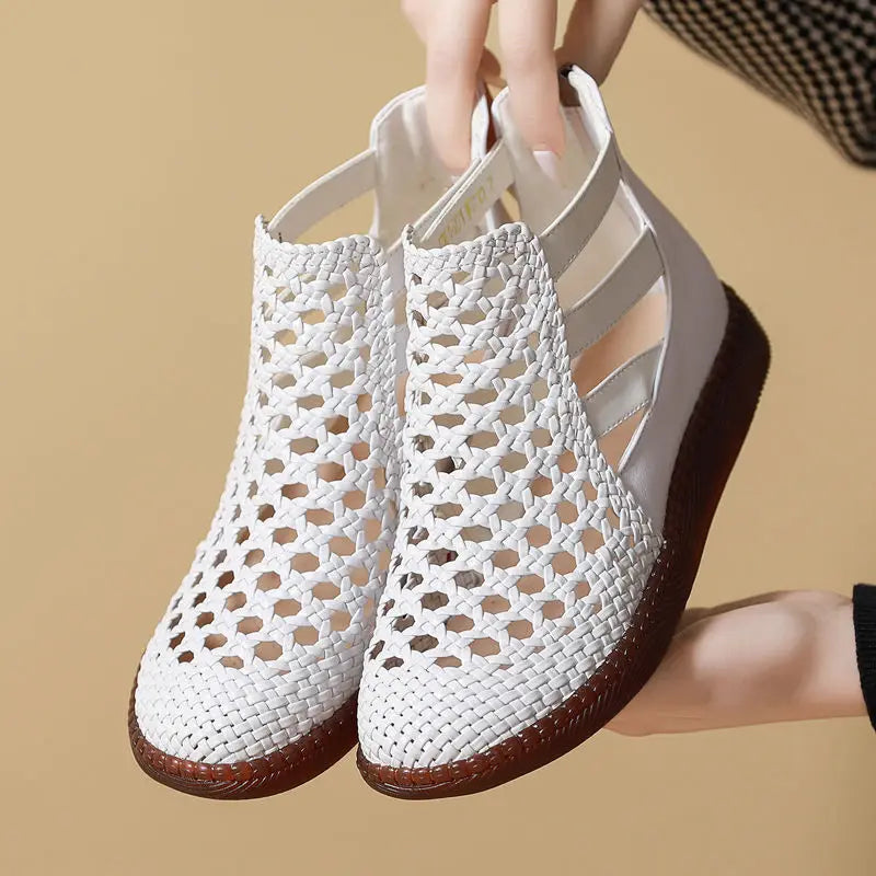 Maison La Veine™ | Cléopâtre Bottes sandales - Confortable et élégant (Cuir véritable)