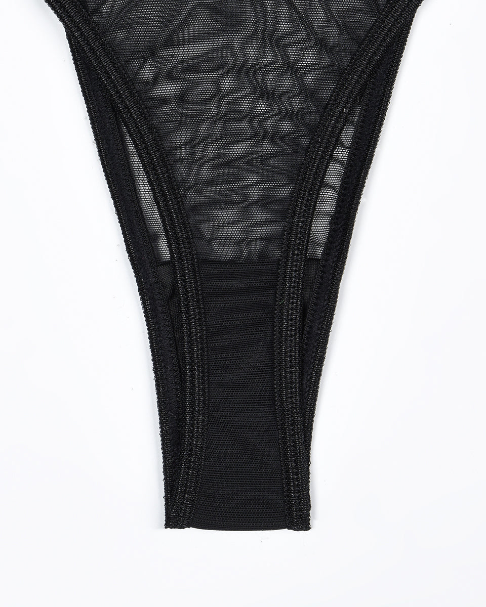 Maison La Veine™ | Ensemble de Lingerie en Mesh Transparent 4 Pièces