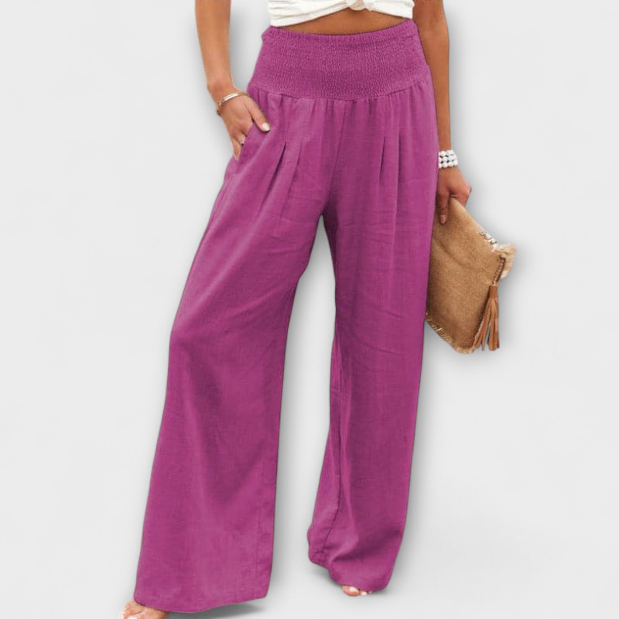 Maison La Veine™ | Pantalons Larges en Lin Chic