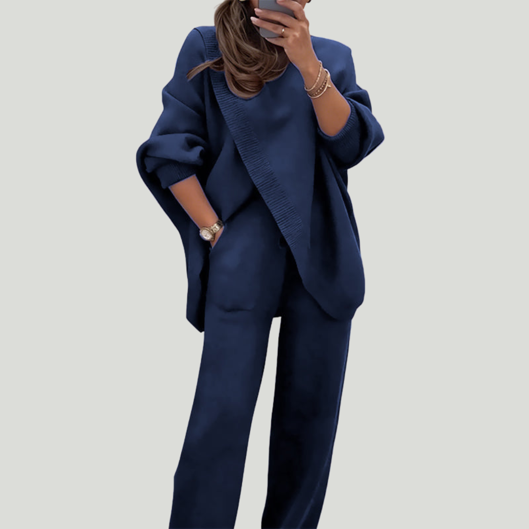 Sanne | Ensemble 2 pièces – Pull asymétrique + pantalon large