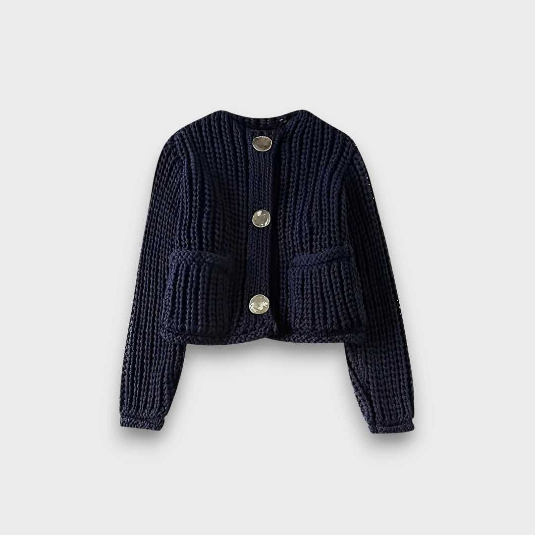 Maison La Veine™ | Cardigan Court en Maille Chunky