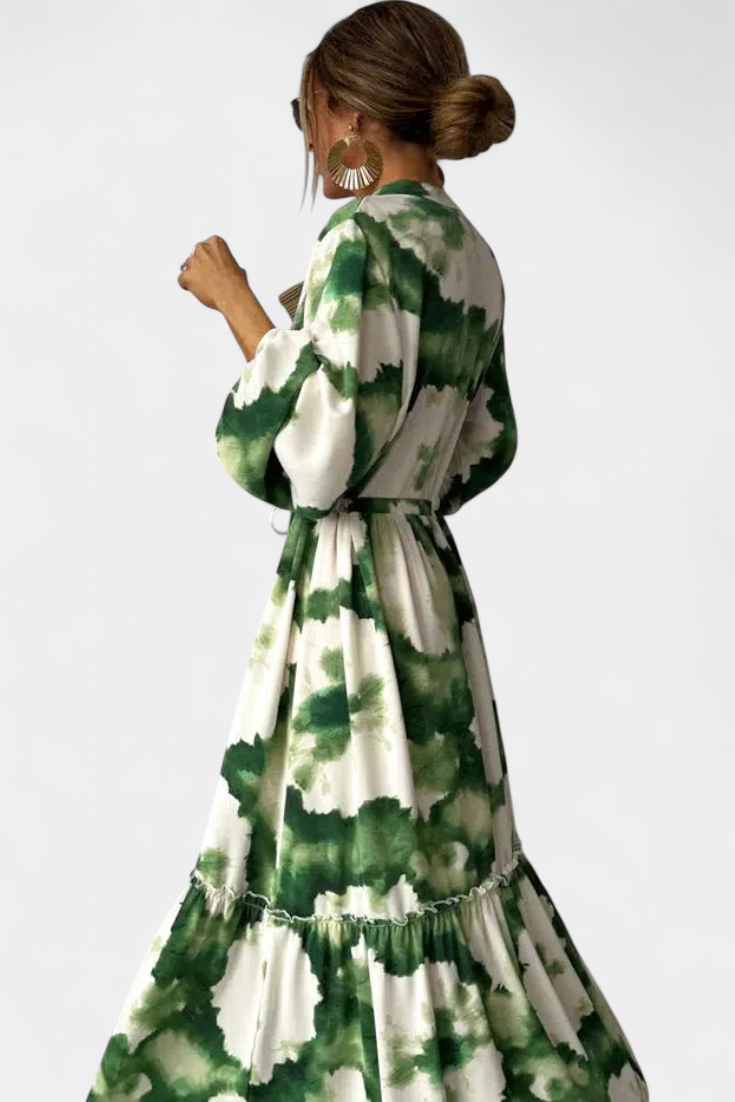 María Robe Évasée à Décolleté en V