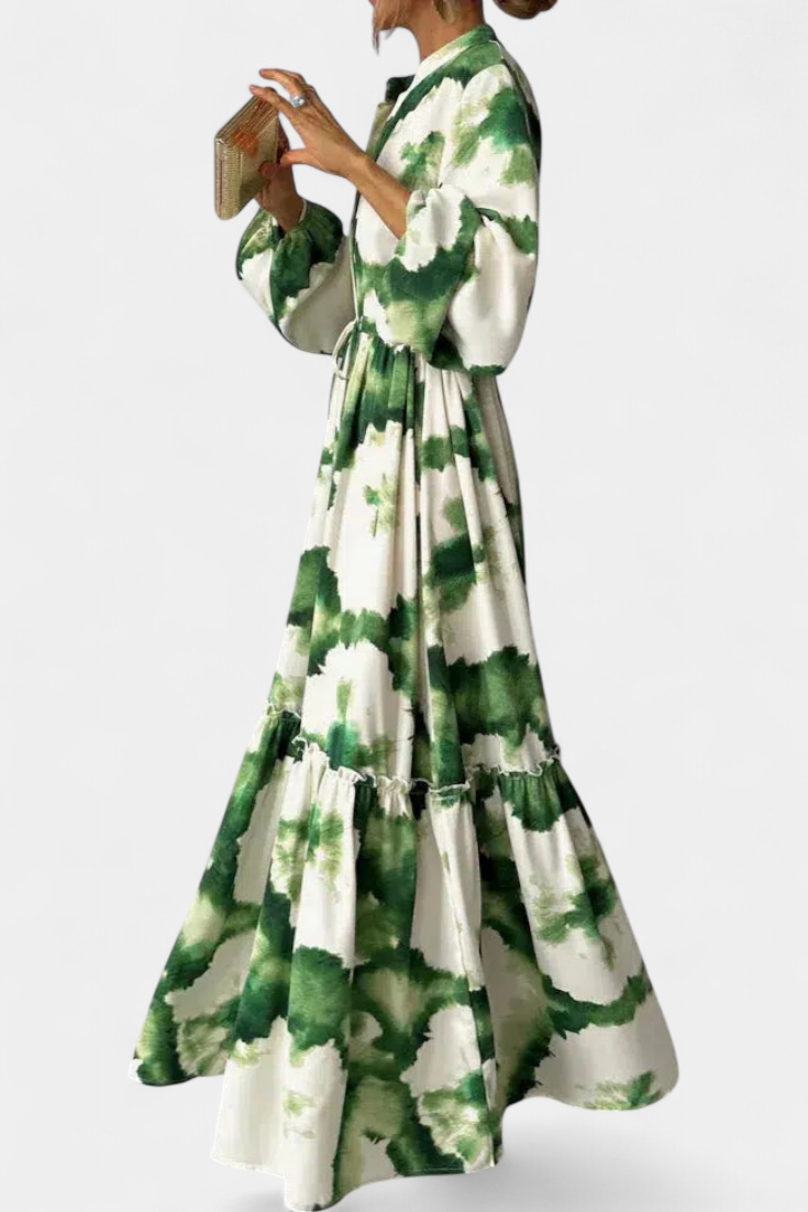 María Robe Évasée à Décolleté en V