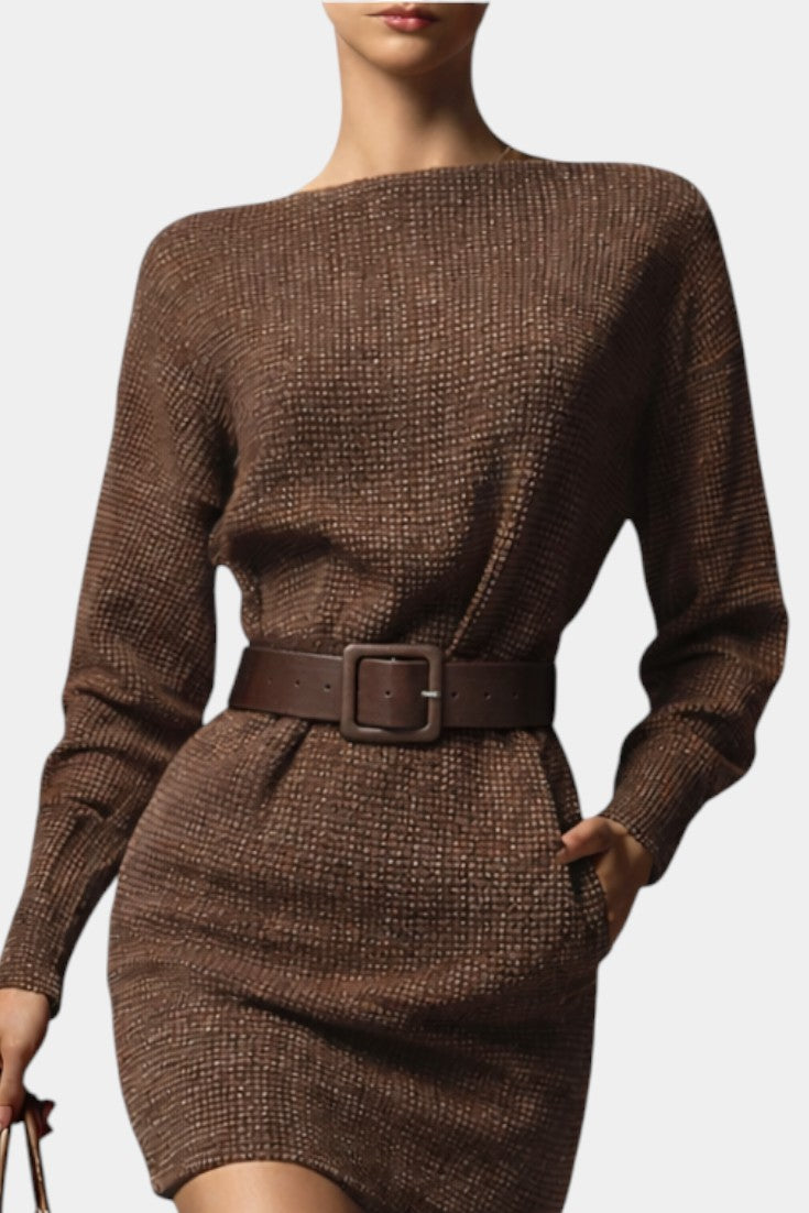 Daphnaé Robe Mini Polyvalente Marron Foncé
