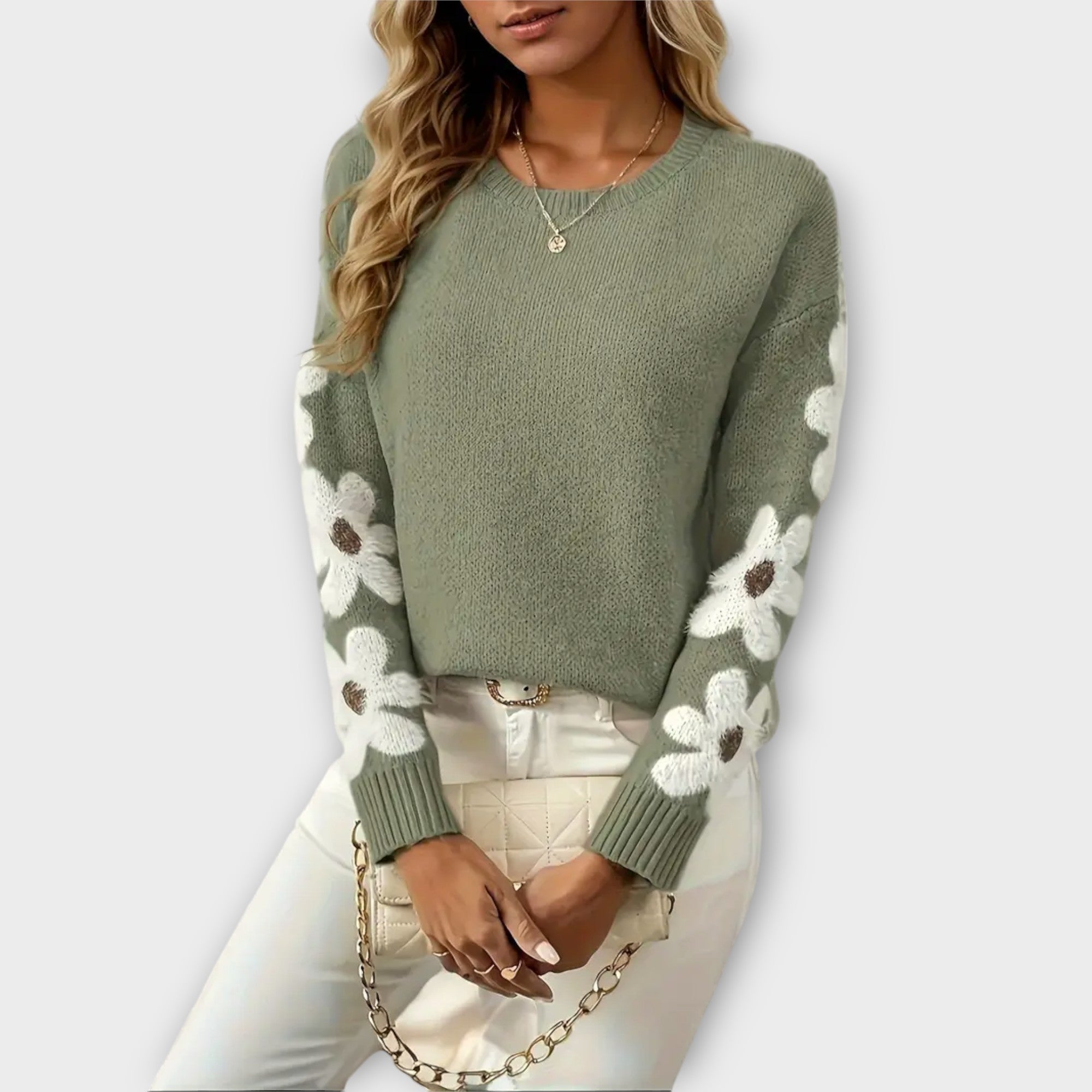 Maison La Veine™ | Pull Floral Doux en Maille
