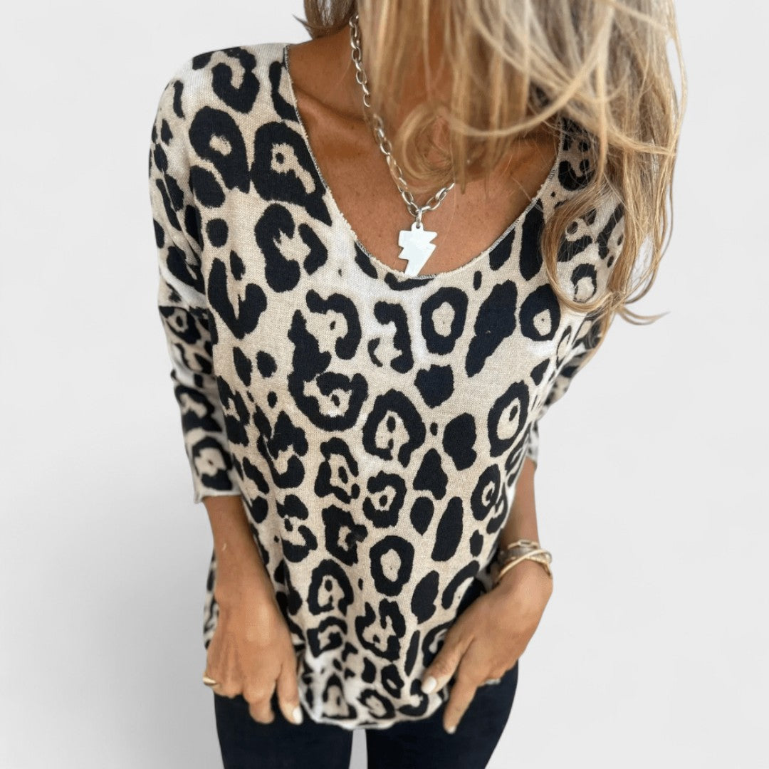 Maison La Veine™ | Top Casual Femme Imprimé Léopard