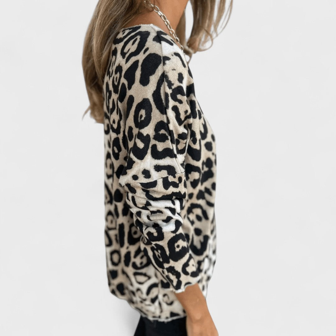 Maison La Veine™ | Top Casual Femme Imprimé Léopard