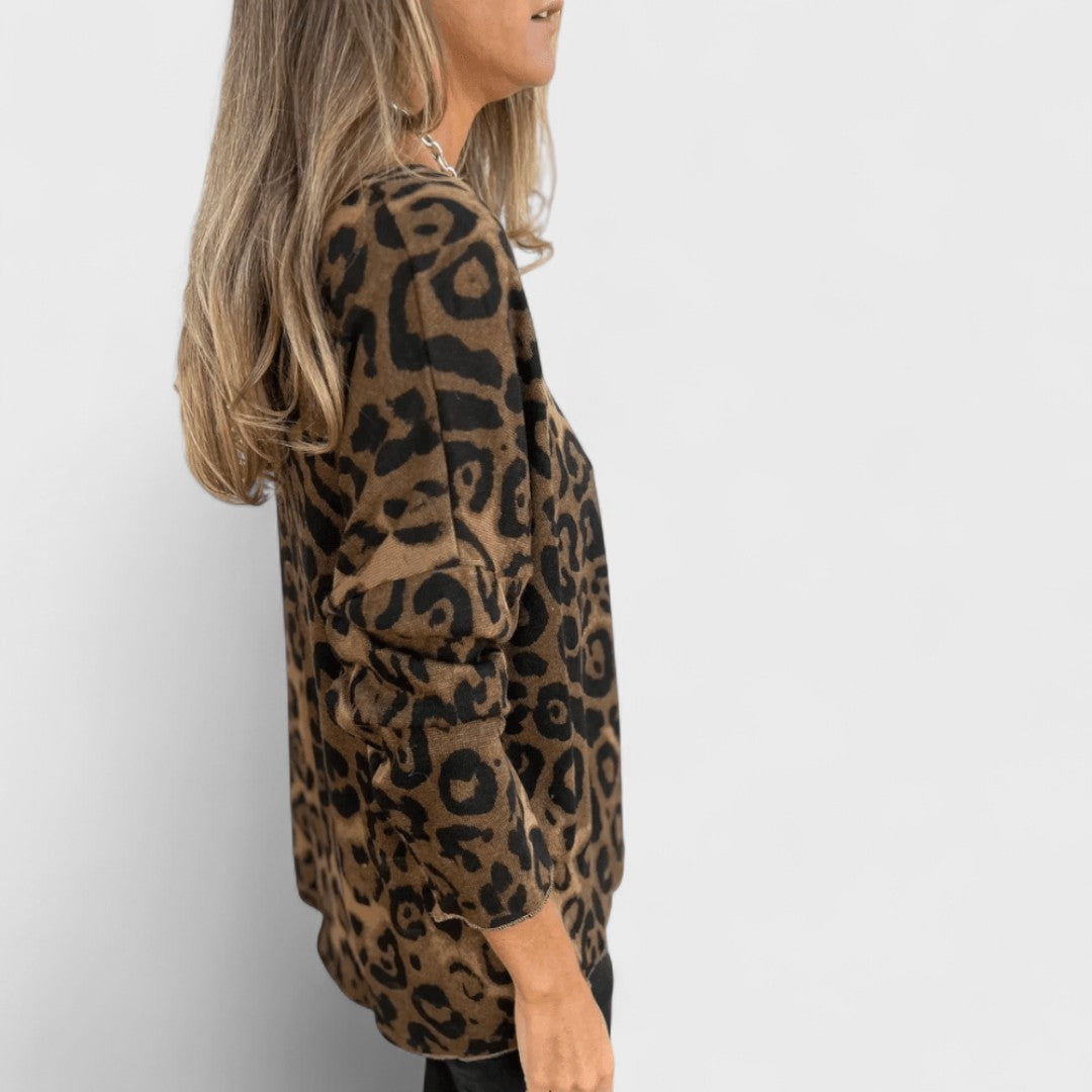 Maison La Veine™ | Top Casual Femme Imprimé Léopard