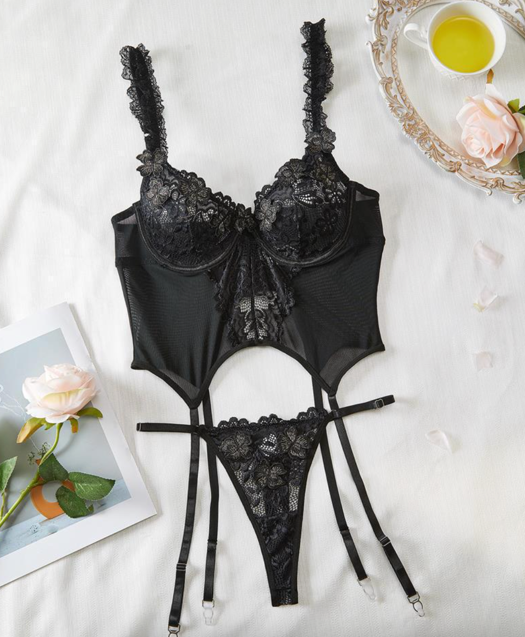 Maison La Veine™ | Ensemble de lingerie de mariée élégant