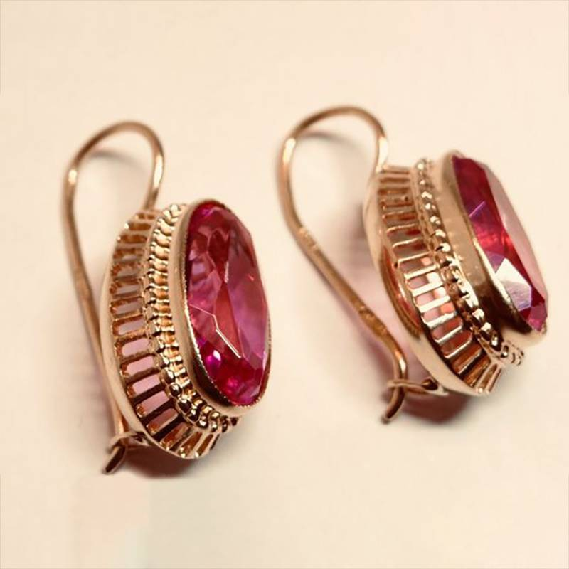 Maison La Veine™ | Boucles Vintage Cristal Or Rose
