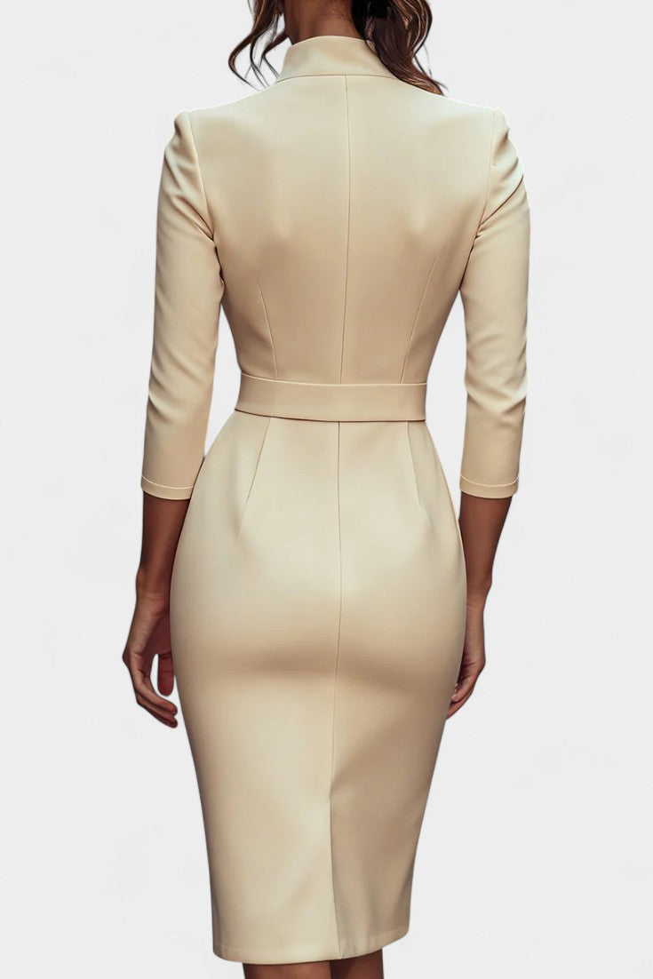 Cyrielle Robe Drapée Élégante en Tissu Premium