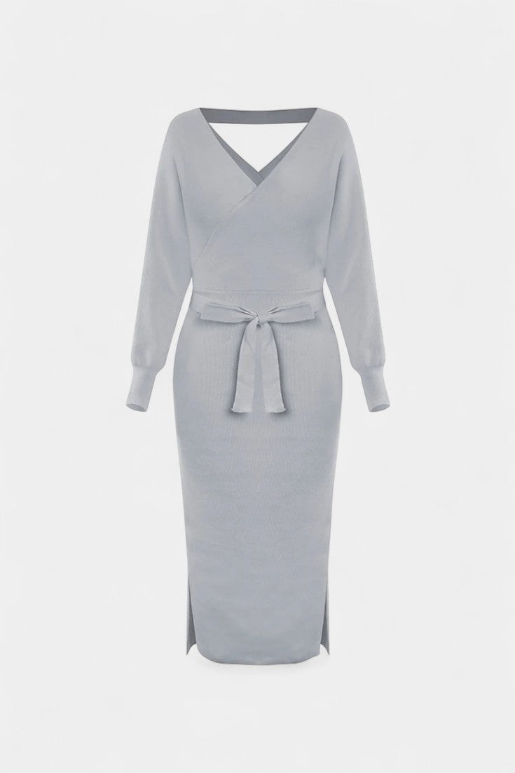 Coriselle Robe Pull Midi à Lacets et Dos Nu