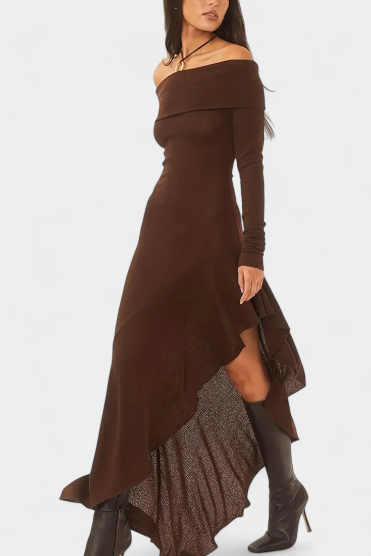 Recife Robe Ajustée à Une Épaule et Ourlet Asymétrique