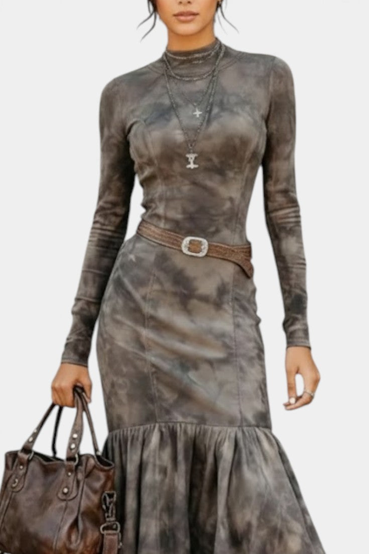 Zoé Robe Midi Vintage à Jupe Évasée