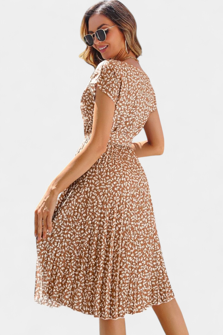 Galilea Robe Midi Plissée à Imprimé Floral