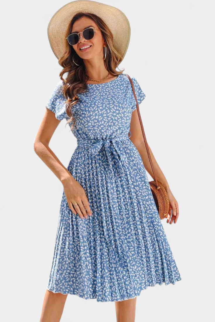 Galilea Robe Midi Plissée à Imprimé Floral