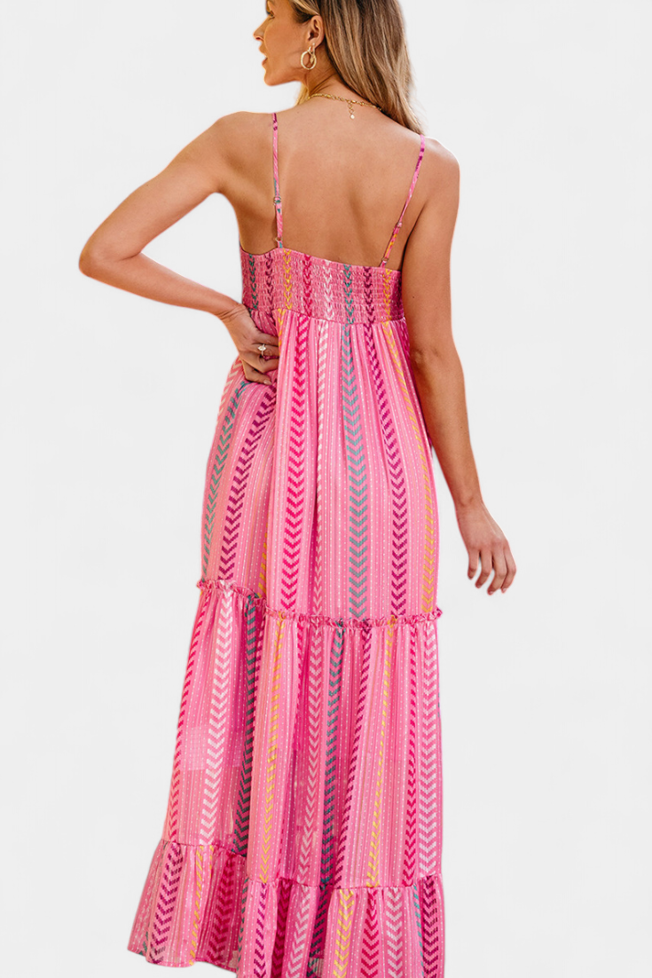 Asunción Robe Fluide à Décolleté Croisé et Volants Larges