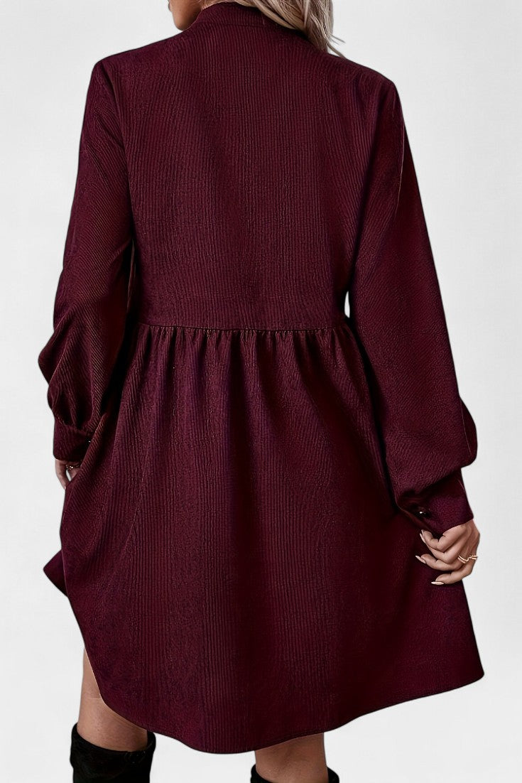 Zita Robe Chemise Midi à Col Montant