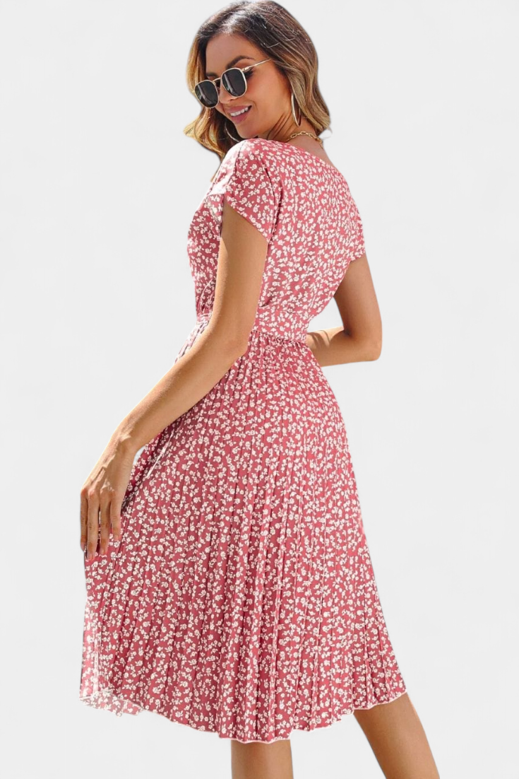 Galilea Robe Midi Plissée à Imprimé Floral
